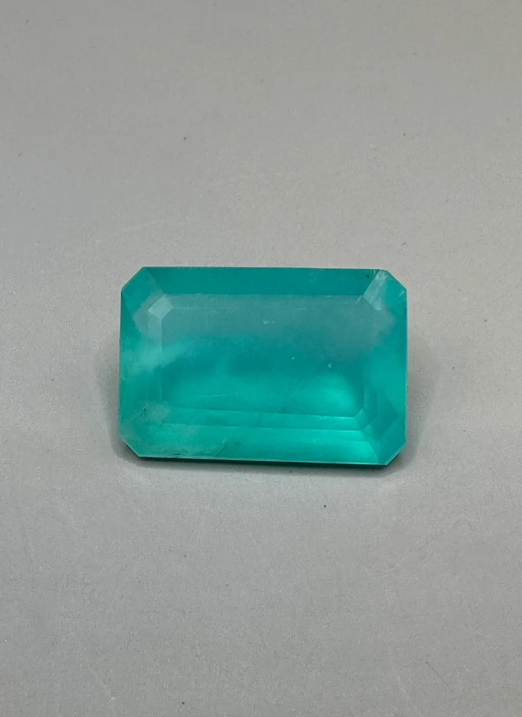 Gem Peruvian Blue Opal emerald cut 